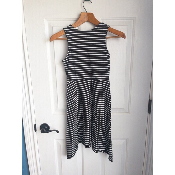 Children’s Place Girls Black and White Striped Dress with Patches size L 10/12 - Picture 2 of 5